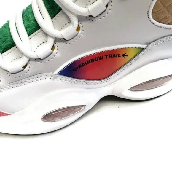 Reebok Question Mid Candy Land x Hasbro Iverson Rainbow Trail Size 4 GZ0081 - Picture 5 of 9